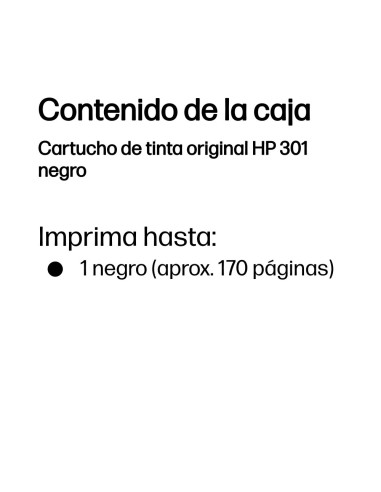 HP Cartucho de tinta original 301 negro
