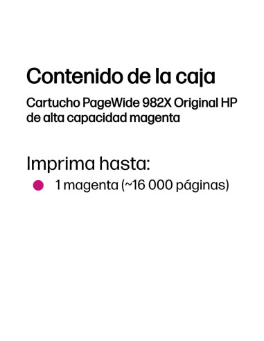HP Cartucho PageWide 982X Original de alta capacidad magenta