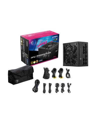 MSI MPG A1000GS PCIE5 unidad de fuente de alimentación 1000 W 24-pin ATX ATX Negro