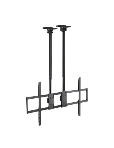 TooQ Soporte de Techo Extensible con doble mástil para Pantallas 60”-120", Negro