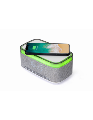 Gembird DAC-SPKBT-QC15-GR despertador Reloj despertador digital Gris, Blanco