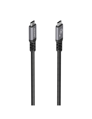 AISENS Cable USB 3.2 Gen1 Aluminio 5Gbps 4K@60Hz 3A 60W E-Mark, Tipo USB-C/M-USB-C/M, Negro, 7.0M