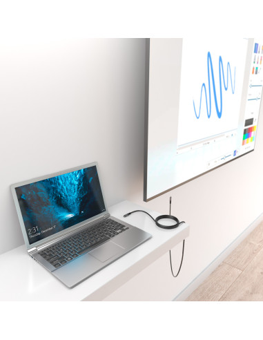 AISENS Cable USB 3.2 Gen1 Aluminio 5Gbps 4K@60Hz 3A 60W E-Mark, Tipo USB-C/M-USB-C/M, Negro, 7.0M