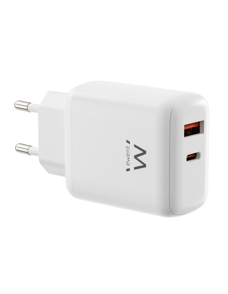 Ewent EW1329 cargador de dispositivo móvil Universal Blanco Corriente alterna Carga rápida Interior