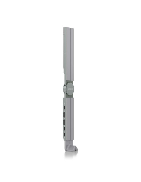 AISENS Soporte de Sobremesa Ajustable Para Portail / Tablet Con USB-C Docking 4 en 1, Gris
