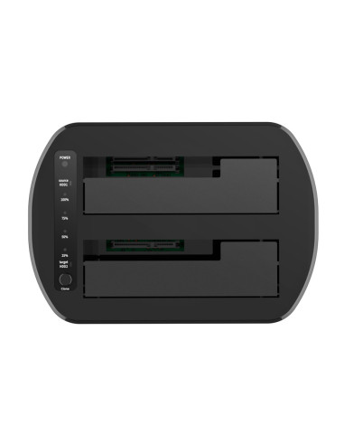 AISENS Estacion de Docking de Doble Bahia ASDS-D03B SATA 2.5/3.5 a USB 3.0/3.1 Gen1, Clone, Negra