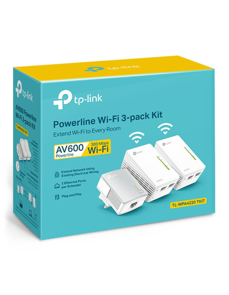 TP-Link TL-WPA4220T KIT adaptador de red PowerLine 300 Mbit/s Ethernet Wifi Blanco 3 pieza(s)