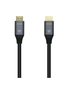 AISENS Cable HDMI V2.1 Ultra Alta Velocidad / HEC 8k@60Hz 48Gbps, A/M-A/M, Gris/Negro, 1.5m