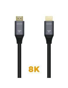AISENS Cable HDMI V2.1 Ultra Alta Velocidad / HEC 8k@60Hz 48Gbps, A/M-A/M, Gris/Negro, 1.5m 2
