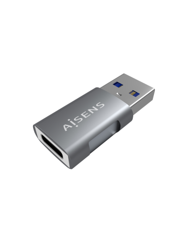 AISENS Mini Adaptador USB 3.2 GEN2 10G 3A, Tipo USB-C/H-A/M, Gris