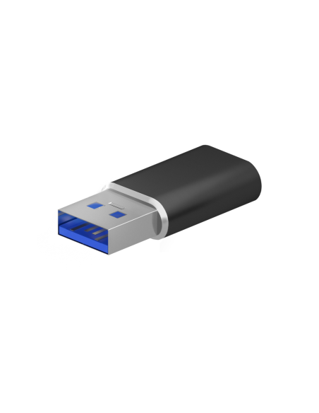 AISENS Mini Adaptador USB 3.2 Gen2 / USB 2.0 3A, Tipo USB-C/H-A/M, Negro