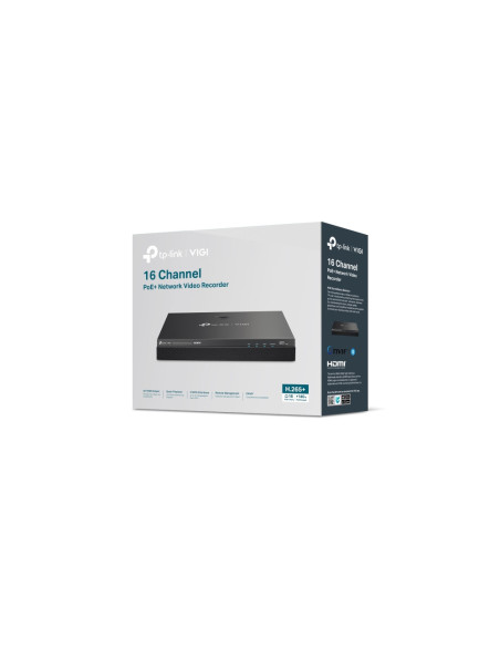 TP-Link VIGI NVR2016H-16MP Grabadore de vídeo en red (NVR) Negro