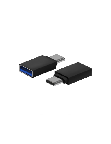 AISENS Mini Adaptador Aluminio USB 3.2 Gen1 3A, Tipo USB-C/M-A/H, Negro