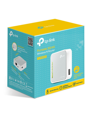TP-Link TL-MR3020 router inalámbrico Ethernet rápido Banda única (2,4 GHz) Gris, Blanco