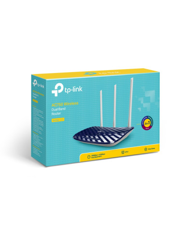 TP-Link AC750 router inalámbrico Ethernet rápido Doble banda (2,4 GHz / 5 GHz) Negro, Blanco
