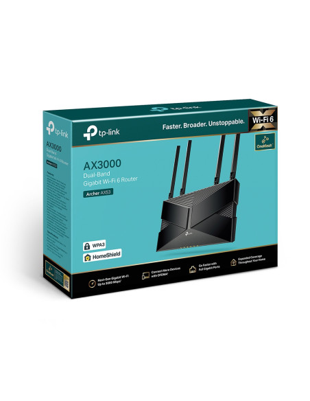 TP-Link Archer AX53 router inalámbrico Gigabit Ethernet Doble banda (2,4 GHz / 5 GHz) Negro