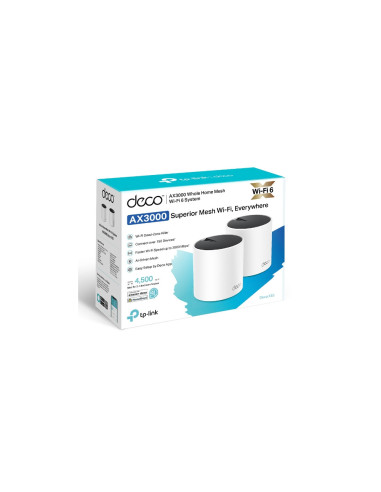 TP-Link DECO X55 (2-Pack) Doble banda (2,4 GHz / 5 GHz) Wi-Fi 6 (802.11ax) Blanco 3 Interno