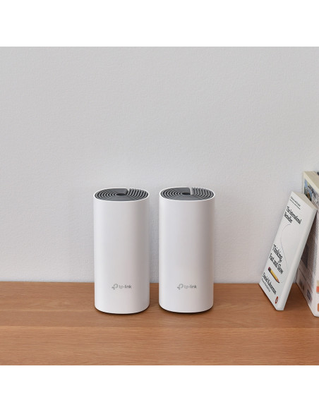 TP-Link Deco E4 (2-pack) Doble banda (2,4 GHz / 5 GHz) Wi-Fi 5 (802.11ac) Blanco, Gris Interno