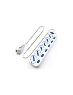 Ewent EW3932-5M limitador de tensión Blanco 6 salidas AC 2