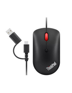 Lenovo 4Y51D20850 ratón Oficina Ambidextro USB Tipo C Óptico 2400 DPI
