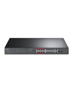 TP-Link TL-SL1218MP No administrado Gigabit Ethernet (10/100/1000) Energía sobre Ethernet (PoE) 1U Negro