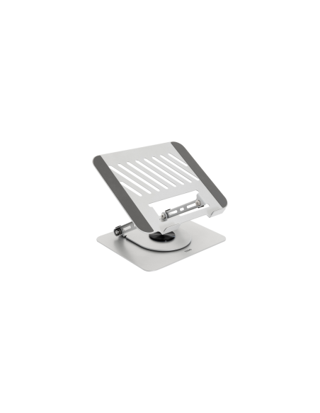 TooQ Soporte Elevador con rotación 360° y ajustable, para dispositivos de 11”-17”, Color Plata