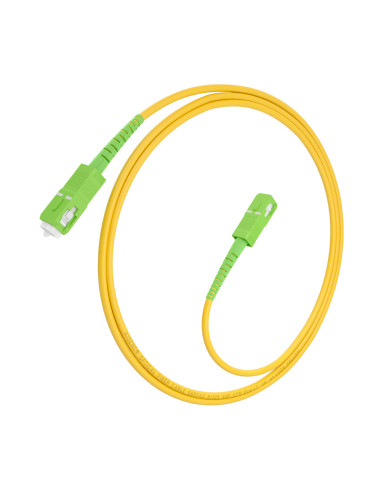 AISENS Cable Fibra Óptica Latiguillo G657A2 3.0 9/125 SMF Simplex CPR DCA LSZH, SC/APC-SC/APC, Amarillo, 2.0m