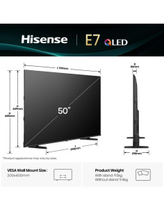 Hisense 50E77Q 127 cm (50") 4K Ultra HD Smart TV Wifi Negro 2