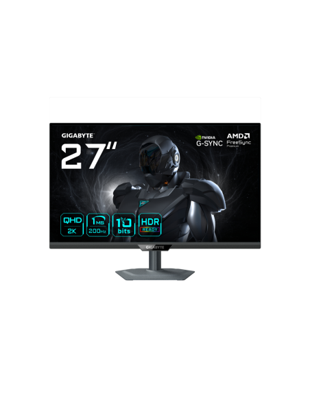 GIGABYTE G27Q2 Monitor Gaming 27” 2K QHD - 2560 x 1440, 200Hz, 1ms, 350 cd/m², Compatible con G-Sync, FreeSync Premium, HDR10, H