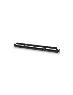 AISENS Panel De Parcheo De 24 Puertos RJ45 Cat.6 UTP, 19" 1U Dual IDC Con Gestion De Cables, Negro