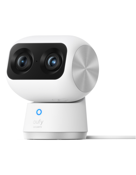 Eufy Security Indoor Cam S350, cámara doble, cámara de seguridad con resolución 4K UHD, zoom de 8× y PTZ de 360°, IA para person