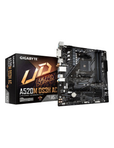 GIGABYTE A520M DS3H AC Placa Base - Procesadores AMD Ryzen Serie 5000, VRM de 5+3 fases, hasta 4733 MHz DDR5 (OC), 1xPCIe 3.0 M.