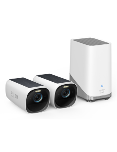 Eufy Kit de 2 cámaras eufyCam 3 de Security, cámara de seguridad 4K con panel solar integrado, IA de reconocimiento facial, cáma