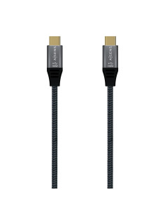 AISENS Cable USB 3.2 Gen2X2 Aluminio 20Gbps 5A 100W E-Mark, Tipo USB-C/M-USB-C/M, Gris, 2.0M