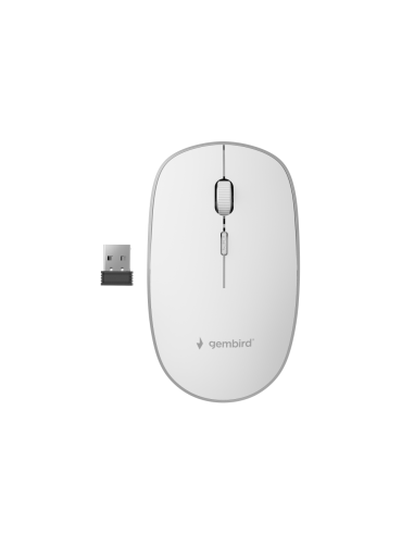 Gembird MUSW-4B-01-W ratón Oficina Ambidextro RF inalámbrico Óptico 1600 DPI