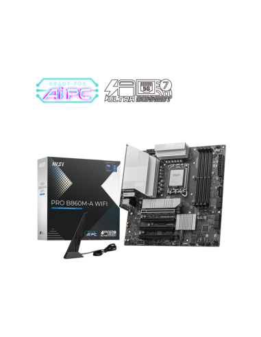 MSI PRO B860M-A WIFI placa base Intel B860 LGA 1851 (Socket V1) micro ATX