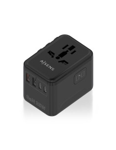 AISENS ASPS-2A3C09-BK cargador de dispositivo móvil Corriente alterna Carga rápida Interior