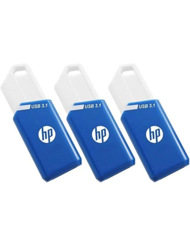 HP X755W PACK x3 unidad flash USB 128 GB USB tipo A 3.2 Gen 1 (3.1 Gen 1) Azul, Blanco