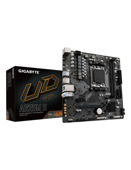 GIGABYTE A620M H Placa base - Soporta CPUs AMD Ryzen 8000, VRM digital de 5+2+2 fases, hasta 7200MHz DDR5 (OC), 1xPCIe 4.0 M.2, 