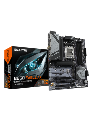 GIGABYTE B650 EAGLE AX Placa base - AMD Ryzen serie 9000, VRM de 12+2+2 fases, hasta 7600 MHz DDR5 (OC), 1xPCIe 5.0 + 2xPCIe 4.0