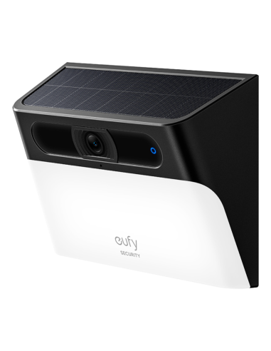 Eufy Cámara solar con luz de pared Security S120, cámara solar inalámbrica exterior, cámara 2K, energía inagotable, luz activada