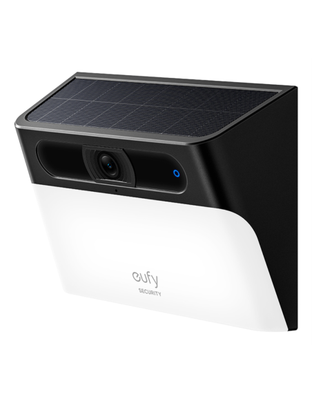 Eufy Cámara solar con luz de pared Security S120, cámara solar inalámbrica exterior, cámara 2K, energía inagotable, luz activada