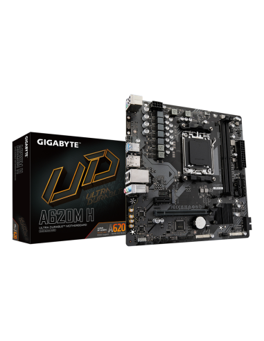 GIGABYTE A620M H Placa base - Soporta CPUs AMD Ryzen 8000, VRM digital de 5+2+2 fases, hasta 7200MHz DDR5 (OC), 1xPCIe 4.0 M.2, 