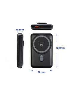 Ewent EW1162 batería externa Polímero de litio Cargador inalámbrico Negro 2