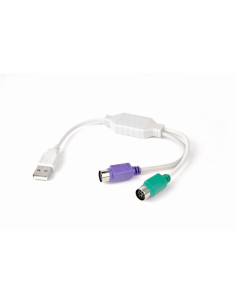 Gembird UAPS12 cable ps/2 0,3 m 2x 6-p Mini-DIN USB A Blanco