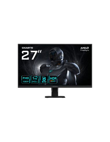 GIGABYTE GS27F2 27" Monitor de Juego FHD - 1920 x 1080, 240Hz, 1ms, 300 cd/m², FreeSync, HDR Ready, HDMI 2.0, Displayport 1.4