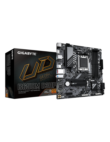 GIGABYTE B650M D3HP Placa base - AMD Ryzen serie 9000, VRM de 5+2+2 fases, hasta 7600 MHz DDR5 (OC), 2xPCIe 4.0 M.2, LAN 2,5 GbE