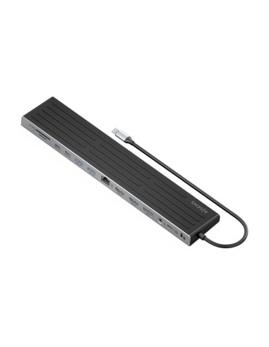 AISENS USB-C Dock 13 en 1, USB-C A 2xHDMI, 1xDisplayPort, 1xRJ45, 3xUSB-A, 2xUSB-C, 1xUSB-C PD, 1xSD, 1xMicro SD, 1xAudio, 1xRan