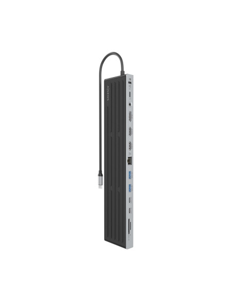 AISENS USB-C Dock 13 en 1, USB-C A 2xHDMI, 1xDisplayPort, 1xRJ45, 3xUSB-A, 2xUSB-C, 1xUSB-C PD, 1xSD, 1xMicro SD, 1xAudio, 1xRan