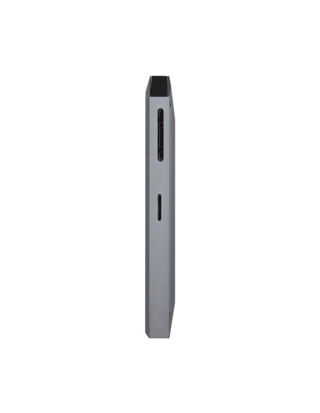 AISENS USB-C dock 8 en 1, USB-C a 1xHDMI, 1xRJ45, 3xUSB, 1xPD, 1xSD, 1xMicroSD, Gris, 15 cm